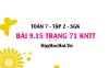 Bài 9.15 trang 71 Toán 7 Tập 2 Kết nối tri thức